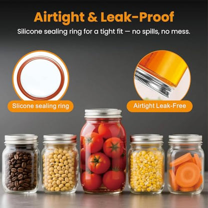 100Pcs Canning Lids Regular Mouth, Premium Mason Jar Lids for Ball, Kerr Jars - Food Grade Material, 100% Fit & Airtight for Regular Mouth Mason Jars (2.76inch/70mm) - size: 2.76inch/70mm