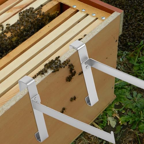 2 Pairs Beehive Frame Holder, Beehive Frame Rack Stainless Steel Large Capacity Bee hive Frame Support Rack Stand for Home Beekeeping Honey Harvesting and Inspection