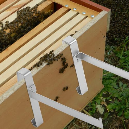 2 Pairs Beehive Frame Holder, Beehive Frame Rack Stainless Steel Large Capacity Bee hive Frame Support Rack Stand for Home Beekeeping Honey Harvesting and Inspection