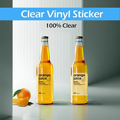 Uinkit Inkjet PET Label Paper A4 (8.5 x 11 Inch), Matte White/Clear/Bright White Finishes, 15-200 Sheet Packs (20, 100% Clear) - color: 100%Clear