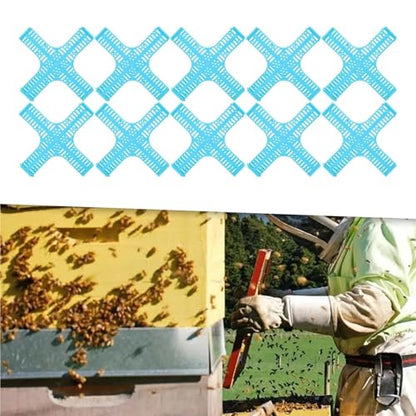 Queen Bee Cage 10Pcs Queen Bee Cages Queen Bee Boxes Cross Shape Easy to Use Sturdy Bee Raising Equipments for Farm Yard Professional for Beekeeping Supplies