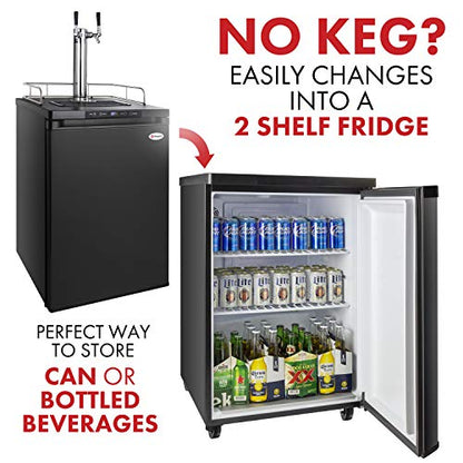 Kegco Keg Dispenser - color: Black, size: 2 Tap