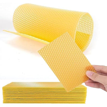 TooGet Beeswax Foundation Sheets, 30-Pack Natural Yellow Beeswax Sheets for Beekeeping Hive Frames & Candle Making Supplies - 19.5 x 41.5 cm