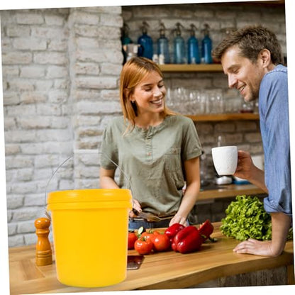 OUNONA Food-Grade Fermenting Bucket Lid Large Capacity Container for Wine and Beer Fermentation Portable Plastic Storage Pail for Fermented Beverages