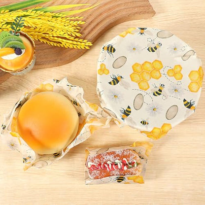 Reusable Beeswax Wraps Roll 13 x 39 Inch, Organic Eco-Friendly Sustainable Beeswax Food Wraps, Food Storage Wraps Beeswax Paper Cloth for Sandwich, Cheese, Fruit, Bread, Snacks - color: Bees