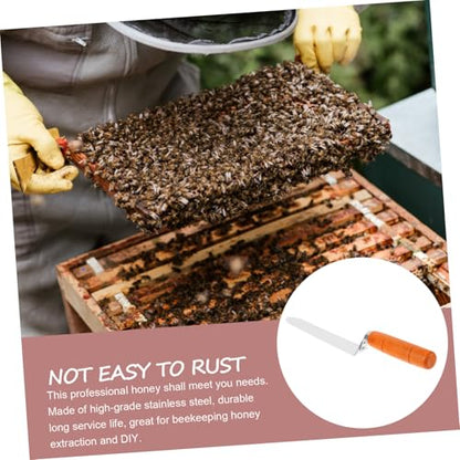 Stainless Steel Uncapping Knife with Handle Efficient Honey Scraper for Beekeeping Essential Tool for Harvesting Honey Compact and Easy to Use