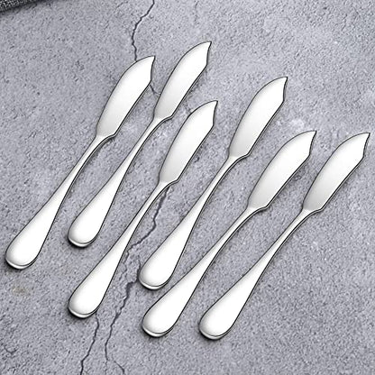 AOOSY Butter Knife, Cheese Knife, Dover Sole Breakfast Kippers, Cute Mini 5.91 inches Stainless Steel Kitchen Knives for Butter Sandwiches Cheese Breakfast,Packs Of 6 - size: 6PC