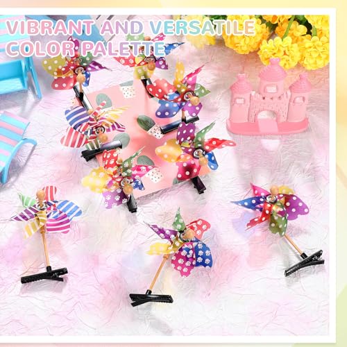 30 Pcs Bean Sprout Hair Clips Rave Mixed Style Plant Hairpins Hair Accessories for Party Irish(Windmill) - style: Windmill