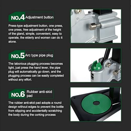Manual Bottle Capper Tool - Stainless Steel Bench Capping Machine with Adjustment Levers & Anti-Slip Mat for 26mm Crown Caps, Ideal for Beer, Oil, Soda Drinks