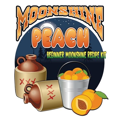 TAPCRAFT No-Boil Peach Moonshine Recipe Kit – Corn Sugar Wash Fermentation Base with Natural Flavoring, Yeast, Nutrient & Instructions, DIY Peach Flavored Moonshine Homebrewing Distillation Recipe Kit