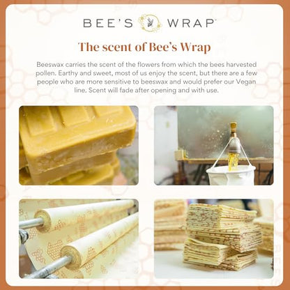 Bee's Wrap Beeswax Wraps for Food - 3 Pack of Large Beeswax Wraps - Plastic Free Made in USA Reusable Natural Food Wrap - Honeycomb Print - style: Honeycomb Large 3 Pack