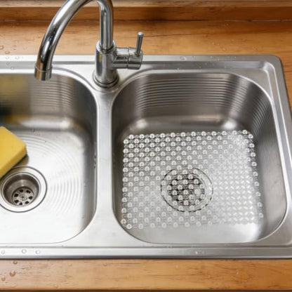 Hemobllo Sink Protectors for Kitchen, PVC Kitchen Mats Protector for Bottom of Farmhouse Sink And Dishes, Countertop Dish Drying Mat and Shelf Liner for Bathroom Counter, 15.75"x11.81"