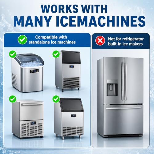 Ice Machine Cleaner Tablets Descaler, 24 Count Nickel Safe Ice Maker Cleaner Tablets, Compatible with Countertop, Nugget, Opal, Kitchenaid, GE Profile, Food-Grade Formula, Effective Descaling