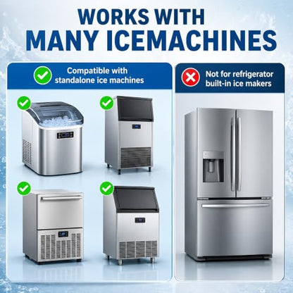 Ice Machine Cleaner Tablets Descaler, 24 Count Nickel Safe Ice Maker Cleaner Tablets, Compatible with Countertop, Nugget, Opal, Kitchenaid, GE Profile, Food-Grade Formula, Effective Descaling