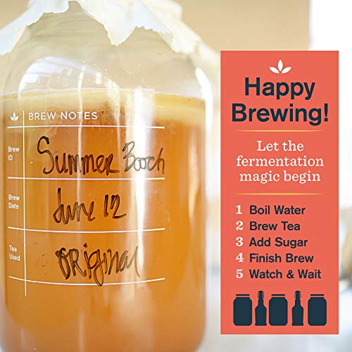The Kombucha Shop Organic Kombucha Starter Kit - 1 Gallon Brewing Kit Includes All The Essentials Required for Brewing Kombucha At Home - size: 1 Count (Pack of 1)