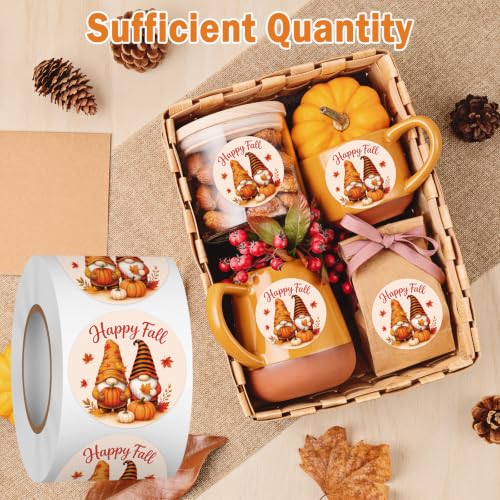 Louise Maelys 500 Pcs Happy Fall Stickers 1.5Inch Autumn Sticker Roll | Gift Wrapping, Thanksgiving Decor, Envelope Seals, Cards, DIY Crafts，Waterproof,Easy to Peel and Stick - color: Fall