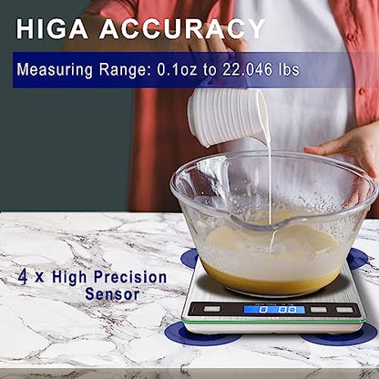 hito Food Scale 33lb Digital Kitchen Scale Rechargeable Waterproof Weight Grams and oz 1g/0.1oz Precise, for Weight Loss, Cooking and Baking, Ash Silver - color: Silver, size: 33lbs charging/ battery
