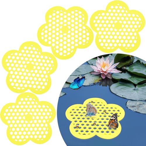 4 Pack Floating Bee Island- 7.7 Inch EVA Foam Floating Bee Watering Station for Garden- Bees Feeder Butterfly Waterer Bee Baths Pollinator, Outdoor Garden Decor
