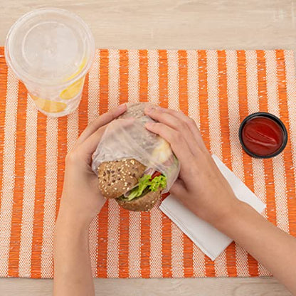 Restaurantware Plastic Food Wraps 1000 Pack of 10.75" x 10" Pre-Cut Clear Sandwich Wraps Disposable Pop-Up Microwavable Freezable Greaseproof Food Covers for Burgers, Snacks, And Take Out - size: 10.8" x 10"