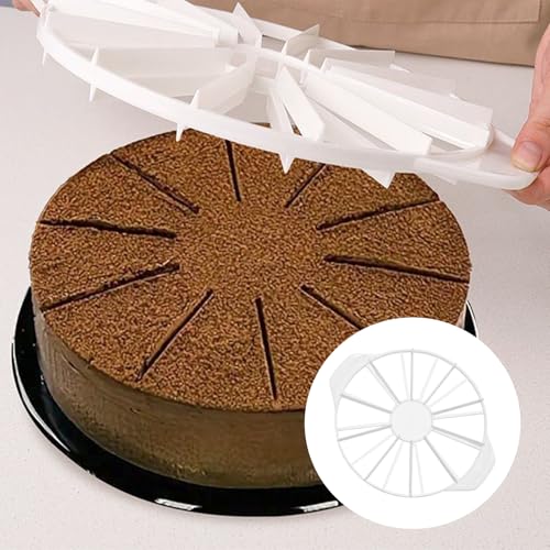 Cake Portion Cutter 10.6'' Diameter Cheesecake Slicer Double Sided Cake Slicer Divider 10 or 12 for Even Slices - style: 10&12