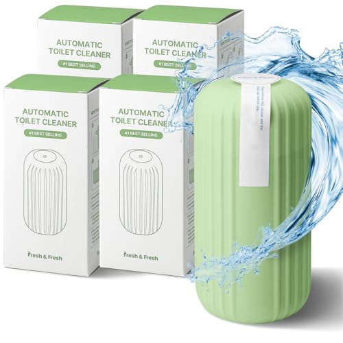 Fresh & Fresh Automatic Toilet Bowl Cleaners (Forest Green) - 4 Bottles(UPTO 2500 FLUSHES/Bottle), Commercial and Residential Toilet Cleaner 3-4 MONTH Lasting Toilet Bowl Cleaner Bottle - color: Bottle (Forest Green), size: 4