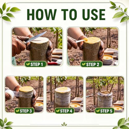 MTLEE Tree Grafting Wax Kit, Tree Wound Sealer with Grafting Tape, Graftings Sleeves and Applicator Spoons, Plant Pruning Sealer for Fruit Roses Bonsai Healing & Repair Tool