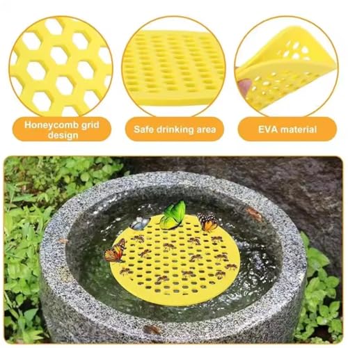 10pcs Bee Water Catcher Cups Tray Bee Drinking Station Bee Watering Feeder Honeycomb Beekeeping Setups Luring Insets Waterer | Yellow Circle - color: Yellow Circle