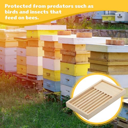 Leinuosen 2 Pack 8 Frame Slatted Rack for Beekeepers, Beehive Slatted Rack Assembled, Wood Hive Equipment, Durable Beekeeping Supplies for Beekeeping Tool(19.9 x 14 x 1.97 Inch)