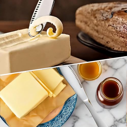 AKOAK 1 Pack Stainless Steel Butter Spatula, 3 in 1 Kitchen Gadget for Shredding Fruits and Vegetables, Breakfast, Butter, Cheese and Jam