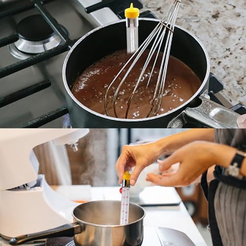 Candy Thermometer Deep Fry Thermometer with Pot Clip 2026 New Instant Read Glass Thermometer Candy, Fry, Jam, Sugar, Syrup, Jelly Thermometer Food Thermometer Kitchen Accessories for Home Cooking