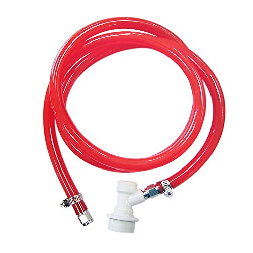 PERA 5/16" ball lock line assembly, MFL liquid disconnect with 5ft gas line for home brewing