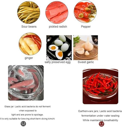 Fermentation Jar Traditional Chinese Porcelain Pickle Jar,Ceramics Fermenting Crock Kit with Water Seal Airlock Lid, Pickle Jar for Pickles Kimchi, Sauerkraut 0.6Kg*1,3.5kg - size: 3.5kg
