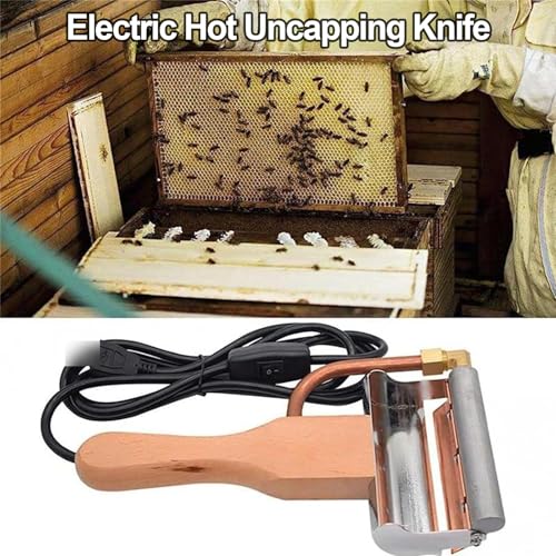 Electric Honey Uncapping Knife, Portable Scraping Honey Extractor, Beekeeping Stainless-Steel Electric uncapping Knife, Constant Temperature, with Insulated Handle, for Beekeeper Honey Collection