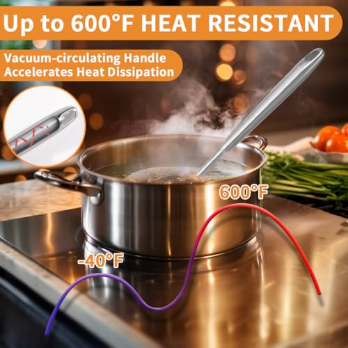 Deep Stainless Steel 13.7 Inches Newness Soup Ladle,[Rustproof, Heat Resistance, Integral Forming]Resilient 304 Stainless Steel Soup Spoon with Vacuum Ergonomic Round Handle, Cooking Spoon for Kitchen - size: Length:13.7 Inches (34.7 cm)