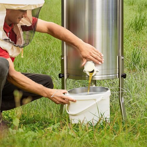 Stainless Steel Honey Strainer, Double Sieve for 5 Gallon Bucket, Beekeeping Equipment with Extendable Arms, Honey Debris Filter
