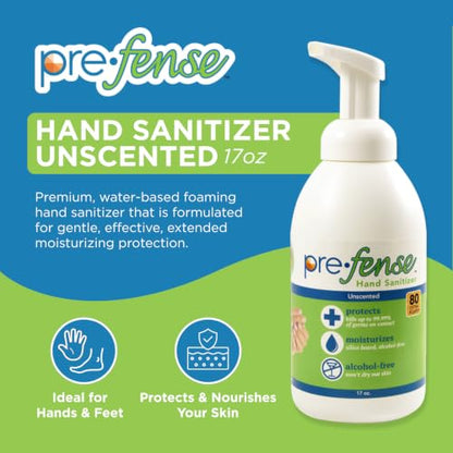 Foam Hand Sanitizer - Kills 99.9% of Common Germs - Alcohol-Free - Moisturizing, Non-Skin Drying, Water-Based Formula - Made in USA - Unscented - Large Size - 17 oz - 1 Pack - size: 17 Fl Oz (Pack of 1)