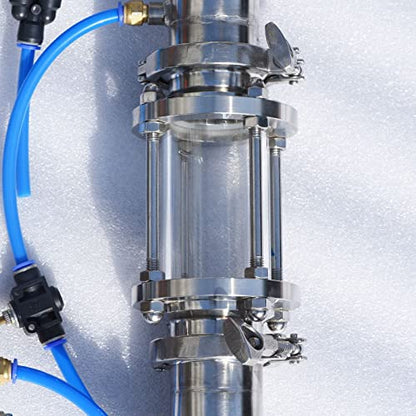 New Tubular distillation tower with sight glass copper mesh 1.5'' 2'' domestic brewing equipment moonshine distiller (2'')