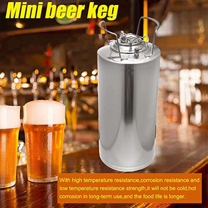 Mini Stainless Steel Beer Keg,Portable Home Dispenser System to Keep Fresh for Home Kitchen Brewing Beer,Keeps Carbonation for Craft Beer Draft and Homebrew,18.5 Liters