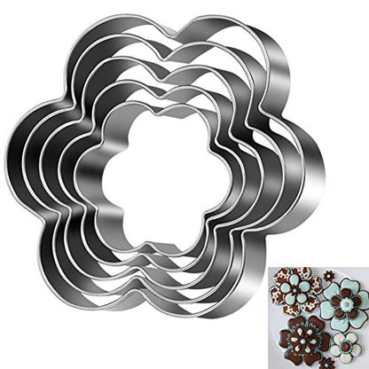 Flower Cookie Cutter, Pack of 5… - style: C-Flower