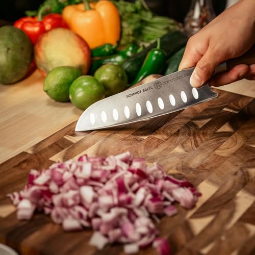 Schmidt Brothers - Delta Series - 7-Piece Walnut Knife Set, High-Carbon Stainless Steel Cutlery with Natural Walnut Knife Block - color: Delta