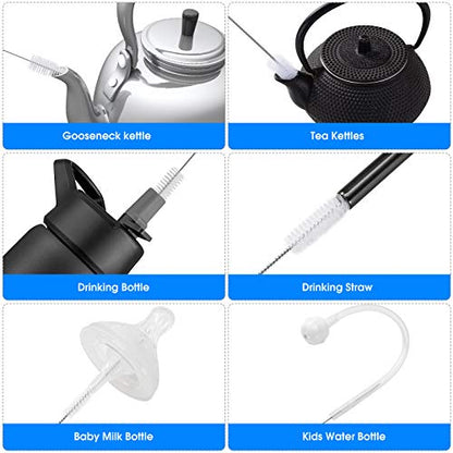 10 Pieces Drinking Straw Cleaning Brush Straw Cleaner Straw Brush Pipe Cleaners Tube Bottle Cleaning Brush - color: White