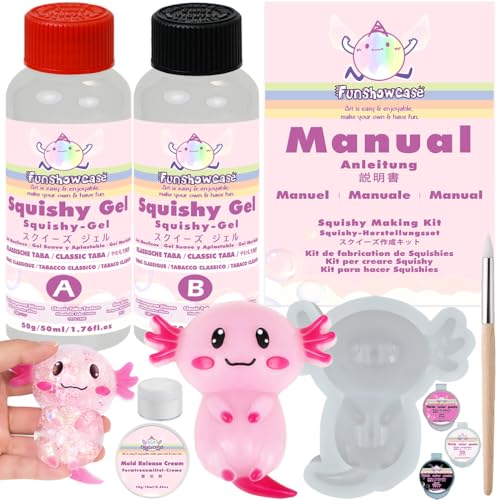 FUNSHOWCASE Taba Squishy Maker Big Axolotl Silicone Mold Gel Kits Pack - color: Axolotl