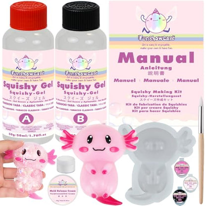 FUNSHOWCASE Taba Squishy Maker Big Axolotl Silicone Mold Gel Kits Pack - color: Axolotl