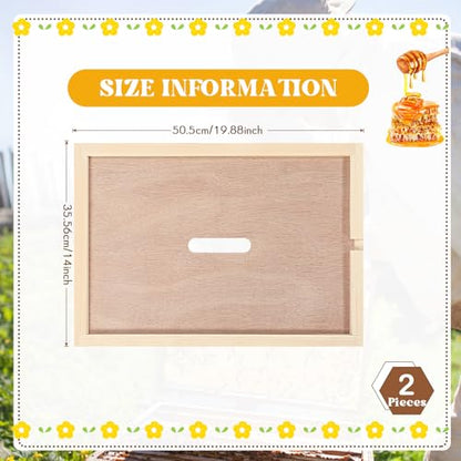 DoubleFill 2 Pcs 8 Frame Bee Hive Inner Cover for Hive Box Cover with Feeding Hole Beehive Frames Insulation Ventilation Inner Cover for Beekeeping Tool
