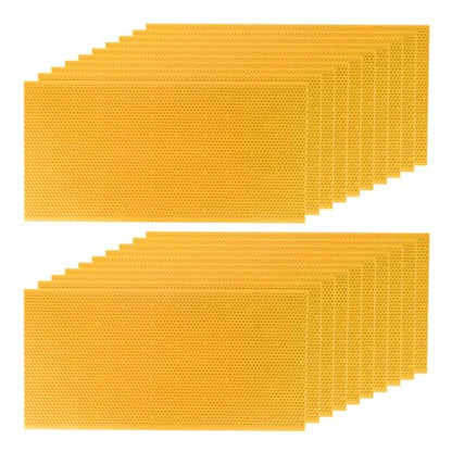 Beehive Waxed Coated Foundation Sheet 20pcs Deep Foundation 8-1/2-Inch Bee Waxed Foundation Sheets for Bee Frame for Beekeeping Supply (8-1/2-Inch) - size: 8-1/2-Inch