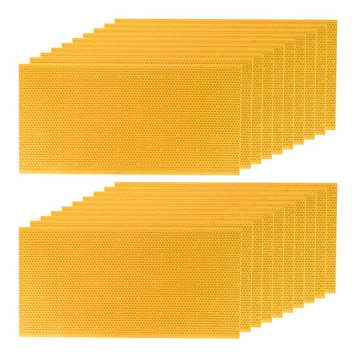Beehive Waxed Coated Foundation Sheet 20pcs Deep Foundation 8-1/2-Inch Bee Waxed Foundation Sheets for Bee Frame for Beekeeping Supply (8-1/2-Inch) - size: 8-1/2-Inch