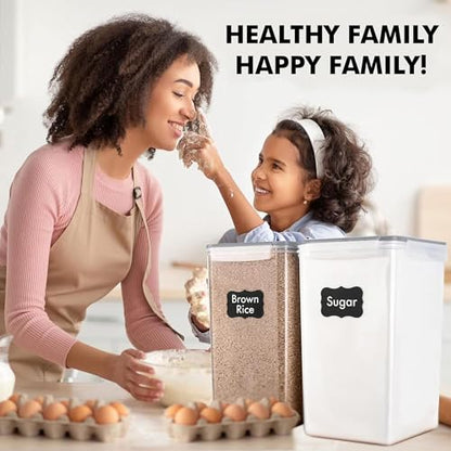 WHITE FEATHER SUPPLIES 2 PC [7 Qt / 6.5L / 220 Oz] Large Food Storage Containers with Lids Airtight - BPA Free Clear Plastic Kitchen and Pantry Storage Containers for Cereal, Flour, Sugar, Rice - color: Grey - 2 Pack