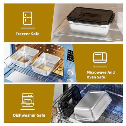 Extra Large Stainless Steel Food Container with Airtight Lid, 405 OZ Giant Metal Storage Box, Heavy Duty 304 Meal Prep Pan for Marinating Meat, Turkey, kimchi. - size: 12000ML/423OZ