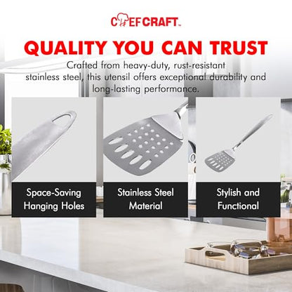 Chef Craft Stainless Steel Slotted Turner - style: Slotted Turner