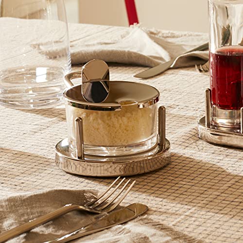 Alessi 5071 - Design Parmesan Cheese Cellar, 18/10 Stainless Steel Mirror Polished and Crystalline Glass